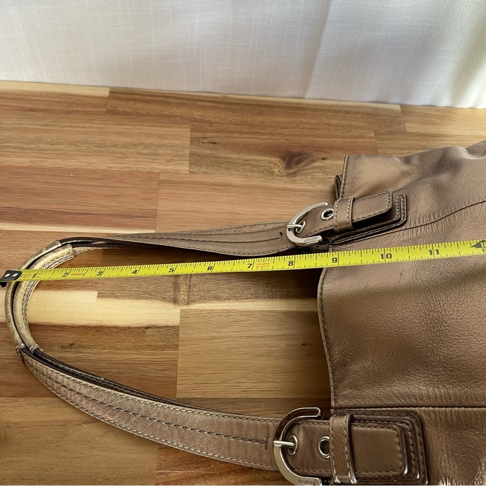 ON HOLD-Coach Metallic Bronze Leather Tote with Wristlet - Picture 11 of 16